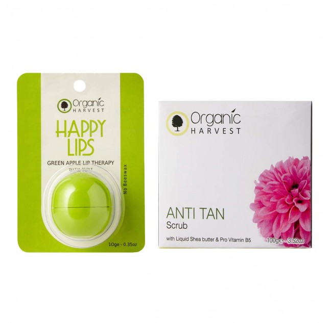 Anti Tan Face Scrub and Green Apple Lip Balm